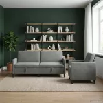 Sofa Sofos komplektas su saugojimu 2 vnt. Tamsiai pilka Poliesteris