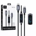 Kabelis USB Lenyes USB-C - USB-C 1.2 m Juodai-sidabrinė