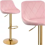 Bipohome 'Cydro' Auksinė rožinė pudra Velvet bar hocker