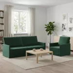 Sofa Sofos komplektas 2 vnt. Tamsiai žalia Aksomas