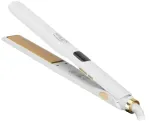 Adler AD 2330 baltas Plaukų tiesinimo žnyplės keramikinė, 5 temperatur 150?230&deg;c, ruchome płytki 25 x 110 mm, wyświetlacz led,