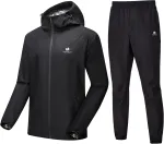 HOTSUIT vyri&scaron;kas sportinis saunos kostiumas su užtrauktuku, juodas, 3XL H1214024-BLK-3XL
