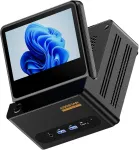 AOOSTAR G-FLIP R7 PRO mini kompiuteris su Ryzen 7 8845HS, Radeon 780M ir 5 col. ekranu
