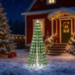 LED Kalėdų medis 150 cm 240 LED &Scaron;alta balta Plienas Žalia