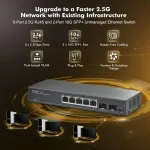 &Scaron;akotuvas 2.5g/10g tinklo jungiklis su 5x2.5gbe ir 2x10g Sfp lizdais