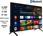 Telefunken Android Tv 43 colių (4k Uhd Smart Tv, Hdr Dolby Vision, Triple Imtuvas, Dolby Atmos) Xu43an751s