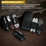 Viperade pl6 edc elastinis organizatorius su kabliuku, &scaron;oninis odinis edc laikiklis taktiniams ra&scaron;ikliams, žibintuvėliams, baterijoms, edc įrankiams kasdieniam ne&scaron;iojimo krep&scaron;iui susidėti, s-2pcs
