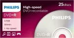 Philips dvd+r high-speed blanks (4.7 gb / 120 minučių video, 1-16x greitis, 25 spindle)