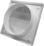 Vent Systems 150 mm baltas i&scaron;traukimo gaubtas - džiovyklės gaubtas - ventiliacijos gaubtas - plastikinė oro tiekimo grotelė - 190 mm x 190 mm