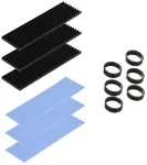 M2 ssd heatsink, 3 rinkiniai m.2 termo pagalvėlių, au&scaron;intuvo rinkinys heatsink, aliuminio au&scaron;intuvas su silikonine termo pagalvėle, puslaidininkių įrenginių au&scaron;intuvas, heatsink 2280 pcie nvme cpu au&scaron;inimas, skirtas 2280 m.2 ssd m2