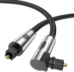 Emk 90 laipsnių optinis kabelis, optinis audio kabelis, toslink kabelis, &scaron;viesolaidinis kabelis namų kinui, televizoriui, soundbar'ui, žaidimų konsolei, blu-ray grotuvui, garsiakalbiui, projektoriui, stiprintuvui (2 metrai)