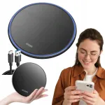Greitasis Qi belaidis indukcinis 15w įkroviklis su ap&scaron;vietimu + Usb-c