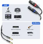 Xlr Moteri&scaron;kas į 6.35 mm Trs Kabelis, 3m, 2 vnt.