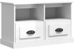 TV staliukas Televizoriaus spintelė, balta, 80x35x50cm, mediena, blizgi