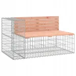 Sodo suoliukas su gabionu 122x71x65,5cm, i&scaron; tvirtos daglesijos medienos