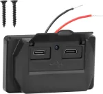 Cerrxian 12v/24v Rv Usb lizdas, montuojamas ant sienos, 36w dvigubas greitas įkrovimas Qc3.0 Usb A prievado automobilinis įkroviklis su mygtuko jungikliu, atsparus vandeniui greitas įkroviklis, kelių prievadų maitinimo &scaron;altinis (dvigubas Usb C)
