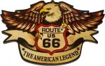 Plakatas Kustom Art paveikslų serija Route Us 66, vintažinio stiliaus kolekcijos spaudinys ant medžio, 30 x 19 cm