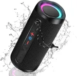 Kompiuterio kolonėlės Bluetooth kolonėlė su &scaron;viesa, muzikos grotuvas, ne&scaron;iojama bluetooth dėžutė, atspari vandeniui, dvigubi žemų dažnių garsiakalbiai, stereo garsas, ilgas baterijos veikimo laikas, laisvų rankų funkcija telefonui, lauke, muzikos mėg ...