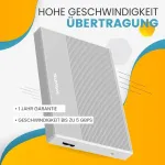 Suhsai i&scaron;orinis kietasis diskas 1tb i&scaron;orinis atsarginis diskas Usb 3.0 didelės spartos duomenų perdavimo kietasis diskas, suderinamas su Mac ne&scaron;iojamuoju kompiuteriu, stacionariu kompiuteriu, žaidimų konsole (sidabrinis)