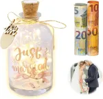 Dawris led butelio &scaron;viestuvas vestuvių dovanos jauniesiems unikali vestuvių dovana pinigų dėžutė vestuvių pinigų dovana personalizuotos pinigų dovanos vestuvėms (just Married)