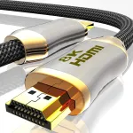 Hdmi 2.1 &scaron;viesolaidinis kabelis - 8k 120hz - 4k 240hz hdr10+ 3d earc cec hdcp 2.3 optinis itin didelio greičio paauksuoti kontaktai &scaron;viesolaidinis kabelis su cinko lydinio jungtimi apsauga nuo lūžių, juodas (juodas)