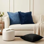 Pagalvėlės užvalkalas 6 vnt. HOUTEN Juoda 55 x 55 cm Flanelė