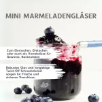 Mikken 10 mažų stiklainių konservavimui 53 ml su baltais dangteliais ir etiketėmis