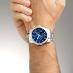 Festina F20704/4 vyri&scaron;kas laikrodis Timeless Chronograph sidabrinis nerūdijančio plieno korpusas sidabrinė nerūdijančio plieno apyrankė, mėlynas, apyrankė