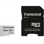 Atminties kortelė su adapteru Transcend microSDXC USD300S 128GB CL10 UHS-I U3 iki 95MB/S