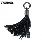 Remax RC-053m dizaino raktų pakabuko žiedas su mikro ir USB duomenų ir įkroviklio laidu juodas