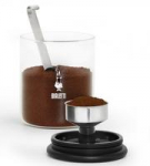 Waste-preventing glass coffee jar Bialetti