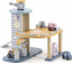 Viga Toys Medinė Garažas su Helikopteriu ir Automobiliais