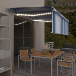 Rankiniu būdu i&scaron;traukiama markizė, mėlyna ir balta, 4x3m