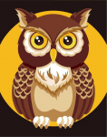 Wizardi Tapybos pagal skaičius rinkinys: Owl 16.5x13 cm MINI015