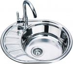 Nerūdijančio plieno plautuvė D5745P kairė 0.8 mm su sifonu