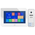 Orno Dviejų &scaron;eimų vaizdo domofonas, spalvotas laisvų rankų įranga, 7 colių LCD, jutiklinis ekranas, OSD meniu, atmintis, SD kortelės lizdas, DVR, vartų valdymas, baltas, FELIS MEMO MULTI2