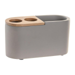 Stiklas DKD Home Decor Natūralus Pilka Cementas Bambukas (11 X 4,5 X 6 CM)
