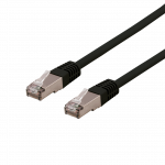 Patch kabelis DELTACO S/FTP Cat6, LSZH, 1m, juodas / SFTP-61SH