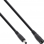 Maitinimo kabelis InLine &reg; Nuolatinės srovės lizdas, nuolatinės srovės ki&scaron;tukas, 4.0x1.7mm, AWG 18, juodas, 3m