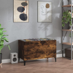 Vinilinių plok&scaron;telių spintelė, dūminė, 74,5x38x48cm, mediena