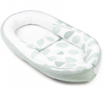 Doomoo kūdikio lizdelis (naujagimio gultukas) "Cocoon Leaves Aqua Žalias"