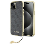 Apple iPhone 15 Plus Guess dėklas 4G Charms Collection (GUHCP15MGF4GGR) pilkos spalvos