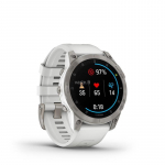 I&scaron;manusis laikrodis Garmin epix&trade; (Gen 2) - Sapphire Edition | 47 mm, titano korpusas su baltu dirželiu