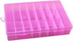 Oem Organizatorius 24 skyriai 195x130x36mm - rožinė - konteineris smulkiems daiktams