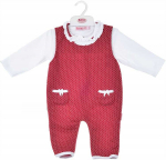 BABY C 0-9 mėn. dviejų dalių rinkinys, mar&scaron;kinėliai ir raudonas romperis