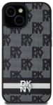 Samsung Galaxy S24 DKNY Odinis Dėklas Checkered Mono Pattern & Printed Stripes (DKHCS24SPCPTSSK) juodos spalvos