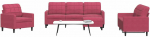 Sofa Sofos komplektas su pagalvėlėmis, 4 dalių, vyno, aksomas