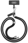 Dėklas Audi universali virvelė telefonui 120cm 6mm crossbody juodos spalvos AU-CBL6-R8/D1-BK