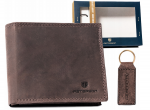 Odinė piniginė & raktų pakabukų rinkinys PETERSON PTN SET-M-N994-CHM