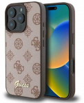 Guess Peony Script MagSafe - dėklas skirtas Apple iPhone 16 Pro ruda